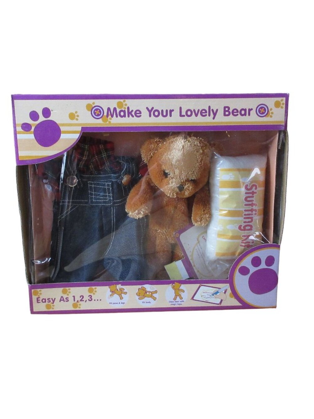 Make Your Lovely Bear Kit - Everything to make 8" Boy Bear - No Sew or Stitch